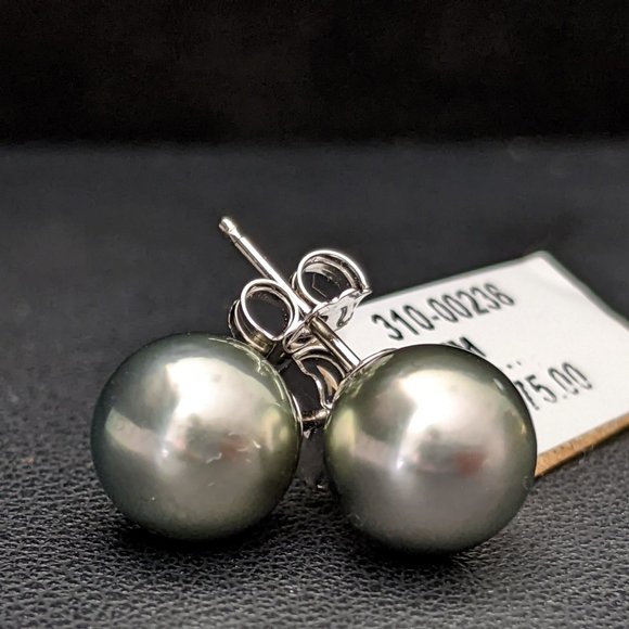 SOLD!! Tahitian Pearl Stud Earrings - Picture 3 of 4